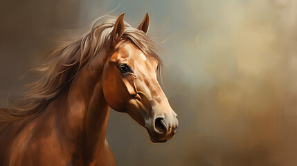 Obraz na płótnie Canvas cavalo de perfil com espaço para texto 