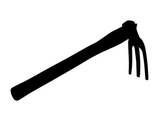 Fork hoe silhouette vector art white background