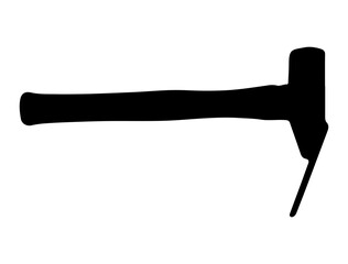 Trapline hammer silhouette vector art white background