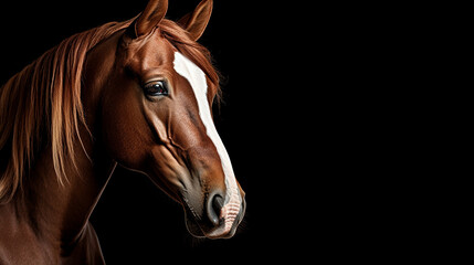 cavalo   de perfil  com espaço para texto