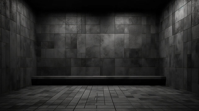 Dark Black and Gray Abstract Cement Wall and Interior Textured Studio Room for Product Display Wall background