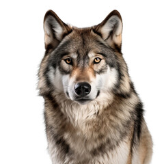 Naklejka na ściany i meble wolf, face shot isolated on transparent background cutout