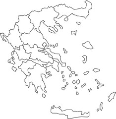 Map of Greece with detailed country map, line map.