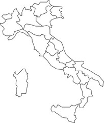 Map of Italy with detailed country map, line map.