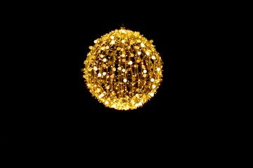 Christmas and New Year Decoration Lights, Garland with Small Led Lamps Shining on Black Background.