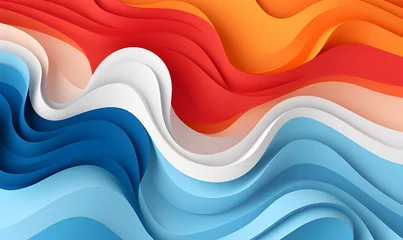 Poster Colorful abstract paper cut wave with multi layers color texture. Vibrant colors smooth gradient for create background or decoration. © Nanitch