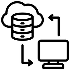 Transmits Data Outline Icon