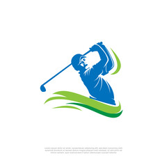 Professional golf sport logo design template