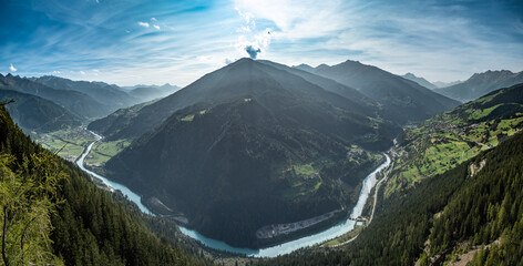 Tirol, Österreich: Panorama des Inntals - obrazy, fototapety, plakaty