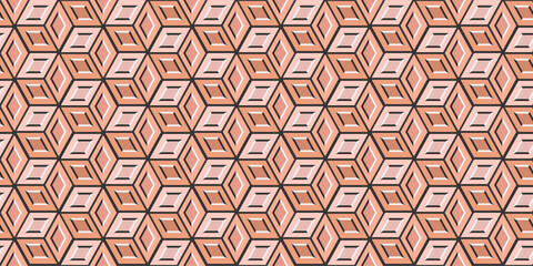 Design of cubes. Seamless geometric background for texture, fabric, packaging and creative design