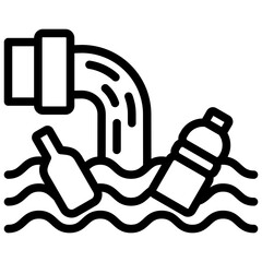 Water Pollution Outline Icon