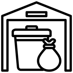 Waste Transfer Station Outline Icon