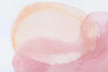 Abstract translucent red yellow watercolor texture background. Creative pattern design for print invitation card, postcard. Drawing poster, colorful wallpaper.