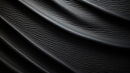 Abstract Black Color Virtual Leather Wavy Texture Background