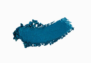 Eye shadow blue matte smudge white isolated background
