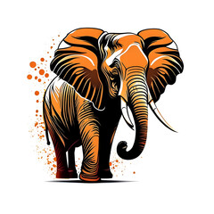 elephant illustration isolated on white