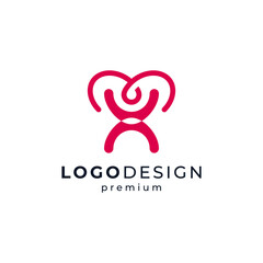 people for childcare, peoplecare, charity or orphanage logo design
