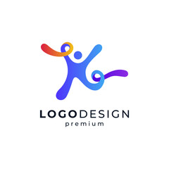 colorful people for childcare and rope jumping sport