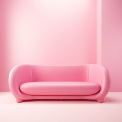Fototapeta na wymiar 3D illustration rendering of interior with blue sofa with pink screen