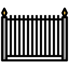 fence gate24 filled outline icon,linear,outline,graphic,illustration