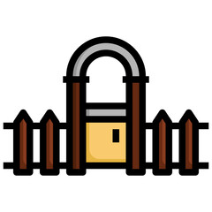 fence gate29 filled outline icon,linear,outline,graphic,illustration