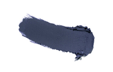 Cosmetic gray smudge clay mask or eye liner white isolated background 