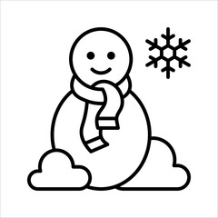 Snowman vector icon. Can be used for printing, mobile and web applications. vector illustration on white background