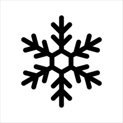 Snowflake icon. Christmas and winter theme. Simple flat black, vector illustration on white background