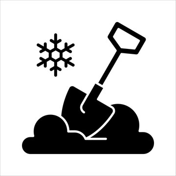 black shovel snow winter scene clip art preview