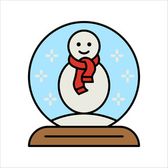 Vector snow globe icon in trendy linear style vector illustration on white background