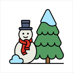 Snowman vector icon. Can be used for printing, mobile and web applications. vector illustration on white background