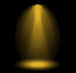 Concert stage with yellow spotlight. Royalty high-quality free stock image of Stage orange smoke spotlight background. Yellow spotlight strike through the darkness, light Effects