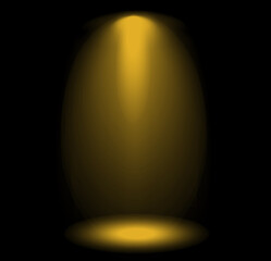 Concert stage with yellow spotlight. Royalty high-quality free stock image of Stage orange smoke spotlight background. Yellow spotlight strike through the darkness, light Effects
