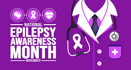 November is National Epilepsy Awareness Month background template. Holiday concept. background, banner, placard, card, and poster design template with text inscription and standard color. vector.