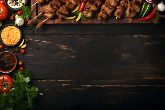 Hintergrund mit Fleisch am Rand