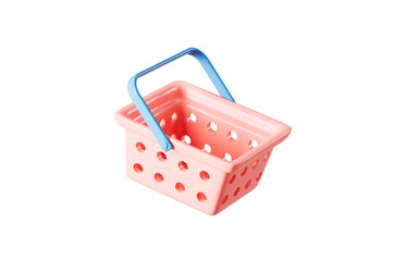 Fototapeta premium Empty shopping basket in the white background, 3d rendering.