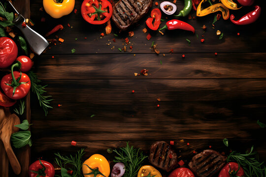 Hintergrund mit Fleisch am Rand