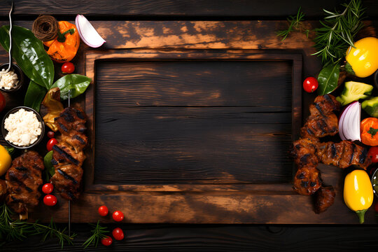 Hintergrund mit Fleisch am Rand