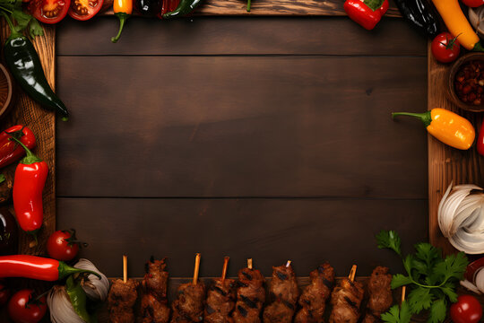 Hintergrund mit Fleisch am Rand