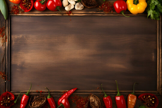 Hintergrund mit Fleisch am Rand