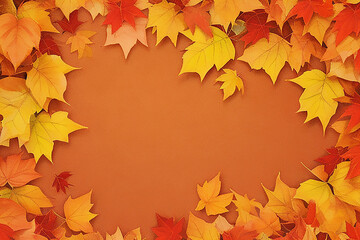 Naklejka na ściany i meble Autumn leaves. Ai Generated.