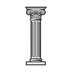 roman column hand drawn illustration.
