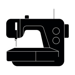 Sewing machine vector silhouette icon. Electric sewing machine, needlework concept icon, sewing tools. Symbol, logo illustration isolated on white background