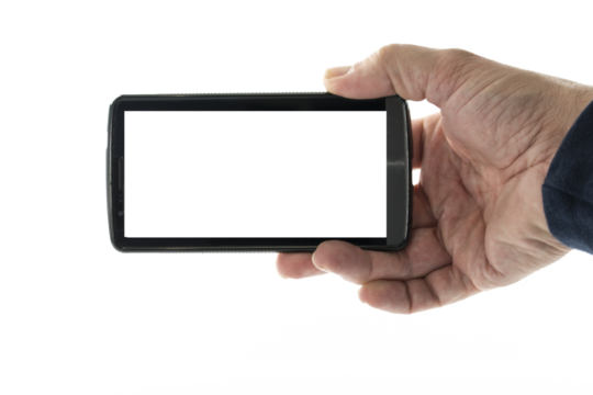 male hand with mobile phone mockup concept