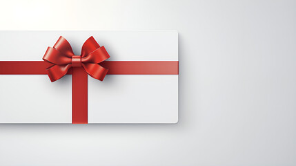 An Artistic Orange red Ribbon Bow on a Blank Greetings Card, Ready for Your Words of Love ai generative