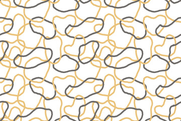 Squiggle christmas naive seamless pattern. Creative scribble abstract style New Year background illustration for celebration. Simple xmas golden winter drawing wallpaper print