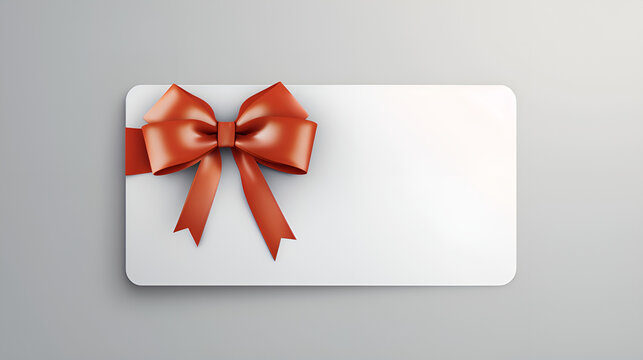 Handcrafted Orange Bow on a Blank Greetings Card, the Perfect Canvas for Your Greetings ai generative