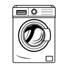 washing machine, hand draw sketch vector, washing machine doodle icon
