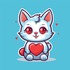 .vector cute cat cartoon vector icon illustration