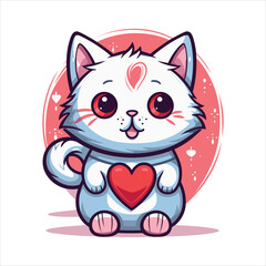 .vector cute cat cartoon vector icon illustration